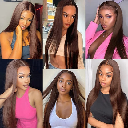 Lace Front Chocolate Straight Bundles