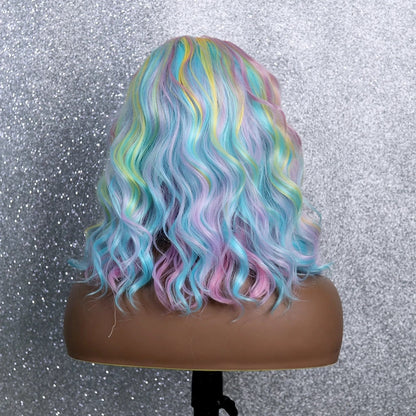 Pastel Rainbow Wavy Wig