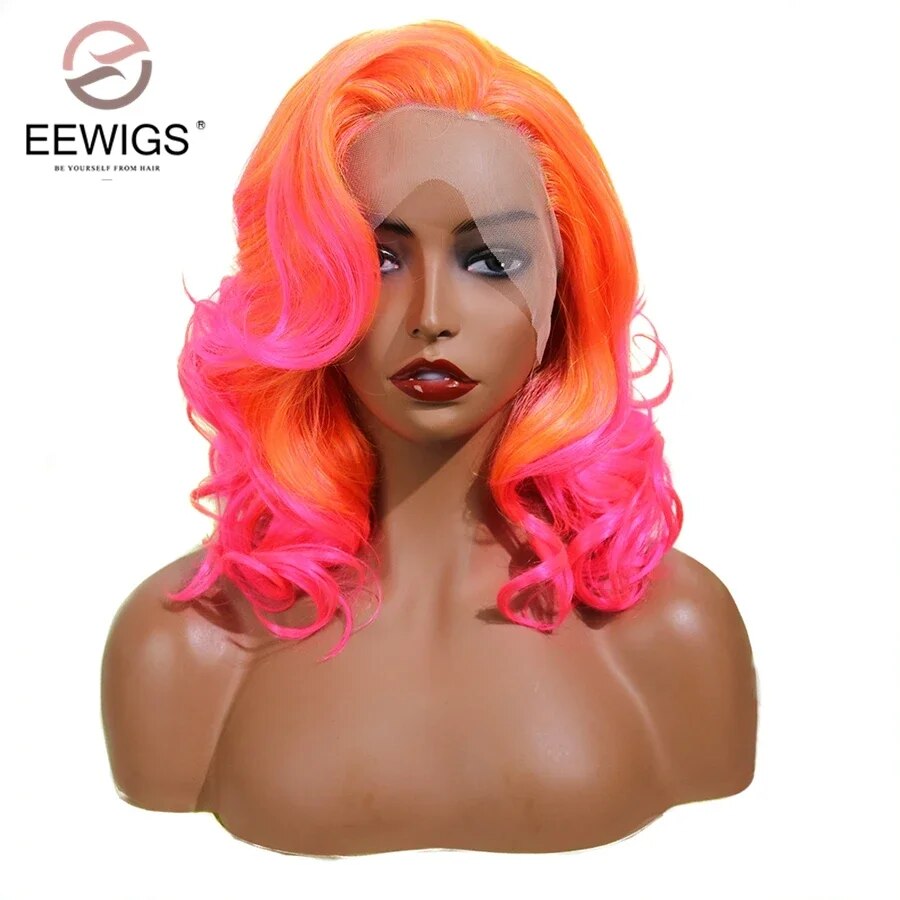 Sherbert Orange Pink Ombre Wig