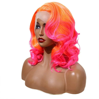 Sherbert Orange Pink Ombre Wig