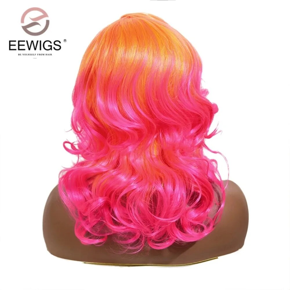 Sherbert Orange Pink Ombre Wig