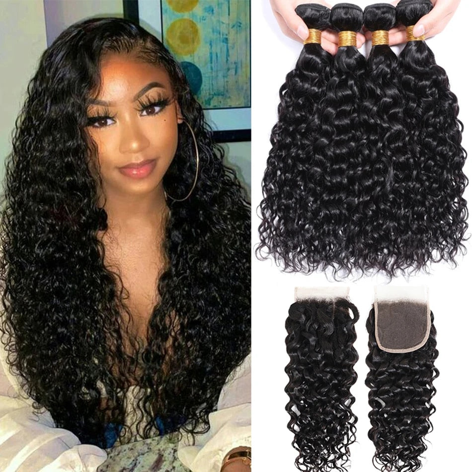 Lace Front Indian Water Wave Bundles