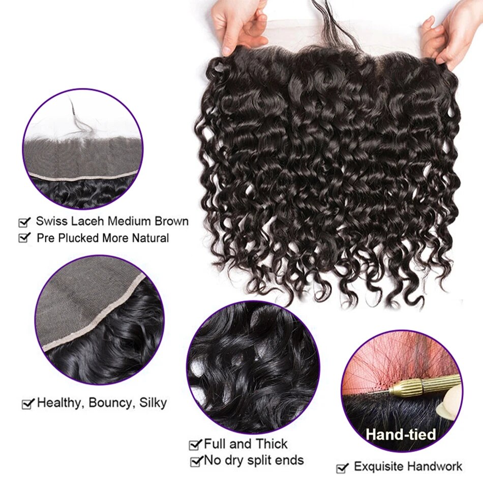 Lace Front Indian Water Wave Bundles