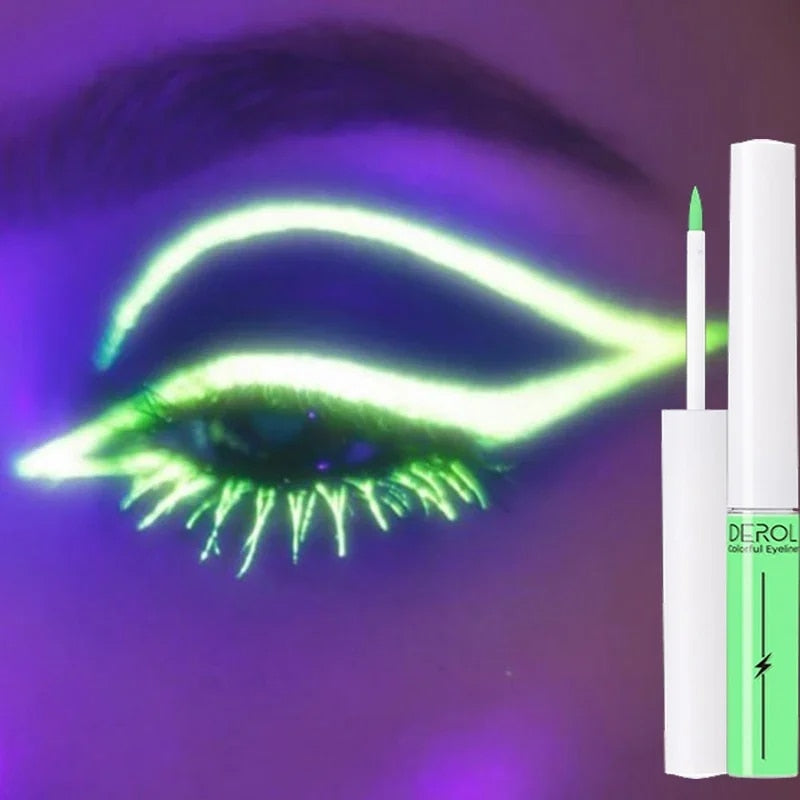 Luminous UV Light Neon Eyeliner Pen Eyes Makeup Red Waterproof Yellow Purple Red Color Liquid Eye Liner Pencil Make Up Cosmetics