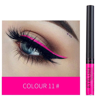 Matte Neon Liquid Eyeliner Pen 12 Colors Waterproof Fast Drying Lasting Blue White Pink Smooth Eyliner Pencil Makeup Cosmetics