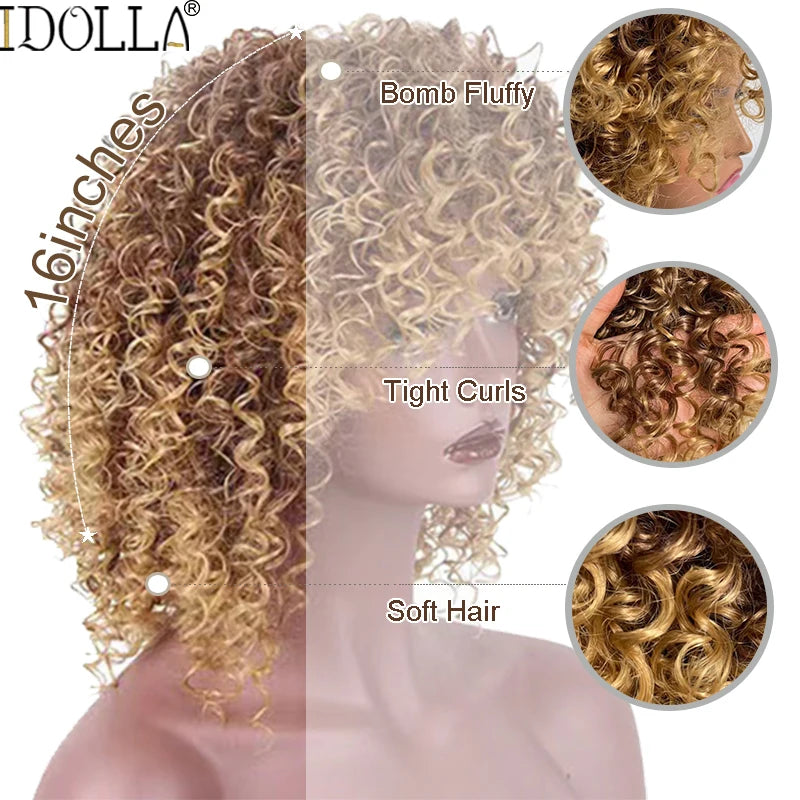 Golden Short Curly Blonde